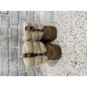 UGG Girls' Fluff Mini Quilted Boots in Chestnut, Size 3
